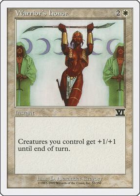 Warrior's Honor card from Classic Sixth Edition