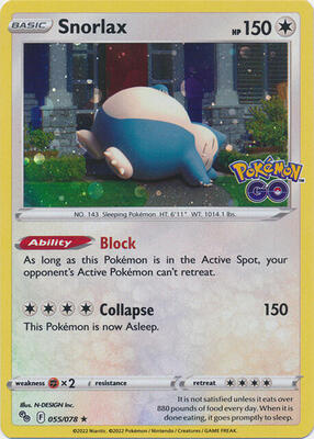 Snorlax - 55/078 (Cosmos Holo) card from Miscellaneous Cards & Products