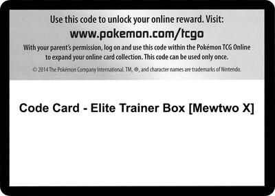 Code Card - Elite Trainer Box [Mewtwo X] card from XY - BREAKthrough