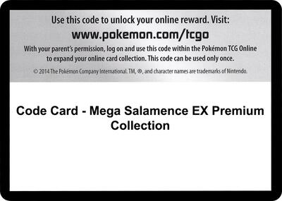 Code Card - Mega Salamence EX Premium Collection card from XY - Evolutions