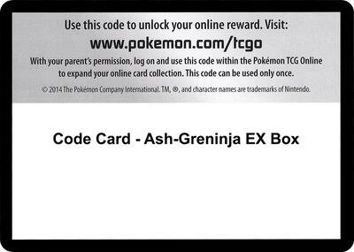 Code Card - Ash-Greninja EX Box card from XY - Fates Collide