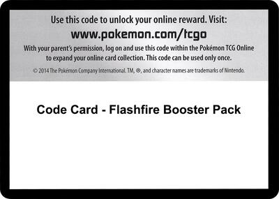 Code Card - Flashfire Booster Pack card from XY - Flashfire