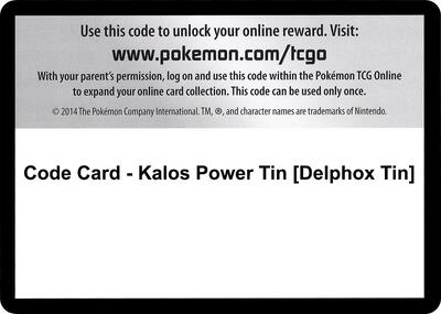 Code Card - Kalos Power Tin [Delphox Tin] card from XY - Flashfire