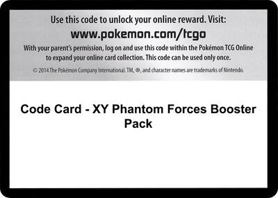 Code Card - XY Phantom Forces Booster Pack card from XY - Phantom Forces