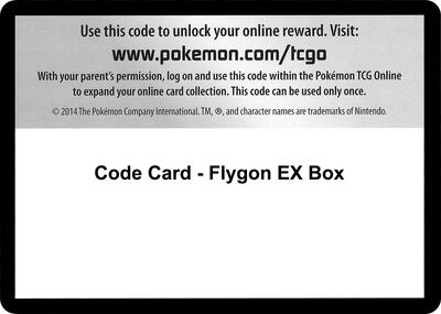 Code Card - Flygon EX Box card from XY - Primal Clash