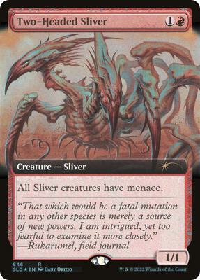 Two-Headed Sliver (Extended Art) card from Secret Lair Drop Series