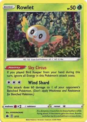 Rowlet - 2/15 card from McDonald's Promos 2022