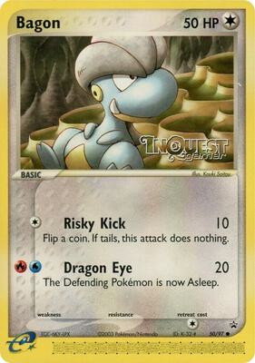 Bagon - 50/97 (InQuest Gamer) card from Nintendo Promos