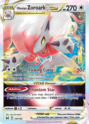 Hisuian Zoroark VSTAR card from SWSH11: Lost Origin
