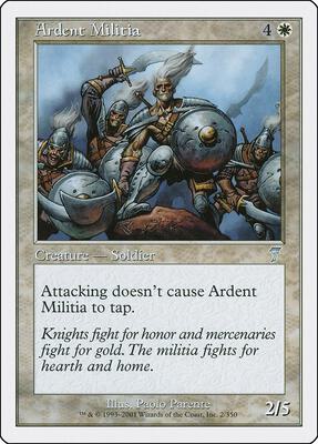 Ardent Militia card from 7th Edition