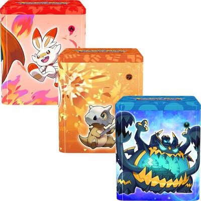 Pokemon Stacking Tins: Fighting-Fire-Darkness [Set of 3] card from SWSH11: Lost Origin