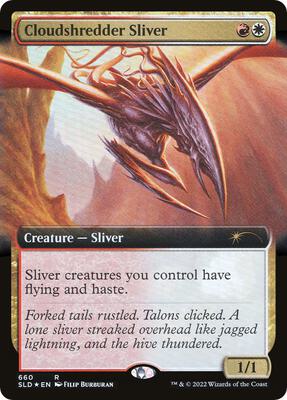 Cloudshredder Sliver (Extended Art) card from Secret Lair Drop Series