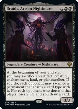 Braids, Arisen Nightmare card from Dominaria United