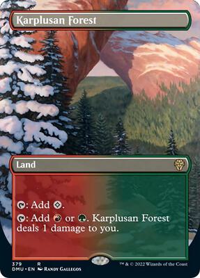 Karplusan Forest (Borderless) card from Dominaria United
