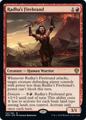 Radha's Firebrand card from Dominaria United
