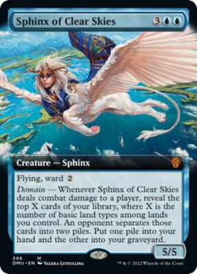 Sphinx of Clear Skies (Extended Art) card from Dominaria United
