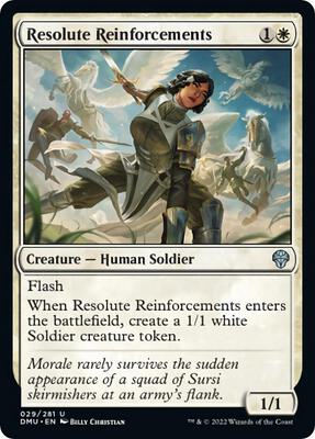 Resolute Reinforcements card from Dominaria United