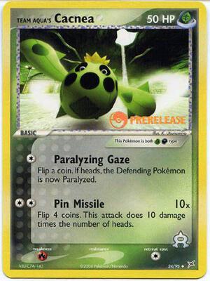 Team Aqua's Cacnea - 24/95 (Prerelease) card from Miscellaneous Cards & Products