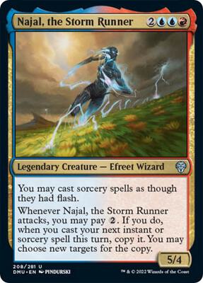 Najal, the Storm Runner card from Dominaria United