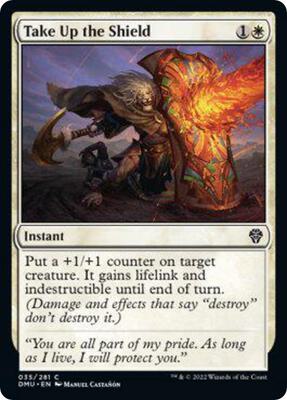 Take Up the Shield card from Dominaria United