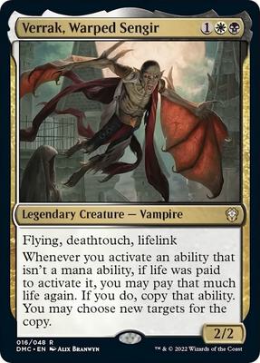 Verrak, Warped Sengir card from Commander: Dominaria United