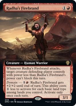 Radha's Firebrand (Extended Art) card from Dominaria United