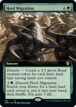 Herd Migration (Extended Art) card from Dominaria United