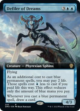 Defiler of Dreams (Extended Art) card from Dominaria United