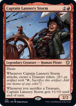 Captain Lannery Storm card from Commander: Dominaria United