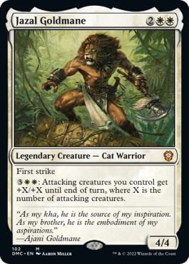 Jazal Goldmane card from Commander: Dominaria United