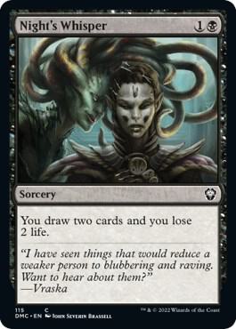 Night's Whisper card from Commander: Dominaria United