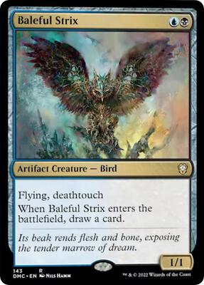 Baleful Strix card from Commander: Dominaria United