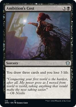 Ambition's Cost card from Commander: Dominaria United