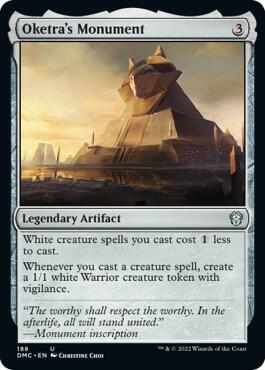 Oketra's Monument card from Commander: Dominaria United