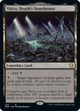 Shizo, Death's Storehouse card from Commander: Dominaria United