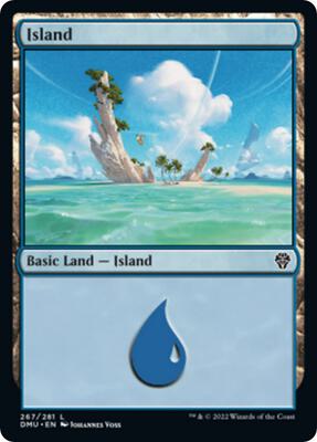 Island (267) card from Dominaria United