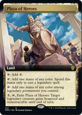 Plaza of Heroes (Extended Art) card from Dominaria United