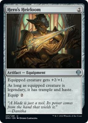 Hero's Heirloom card from Dominaria United
