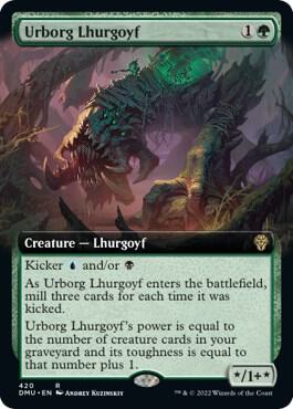 Urborg Lhurgoyf (Extended Art) card from Dominaria United