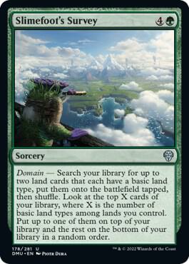 Slimefoot's Survey card from Dominaria United