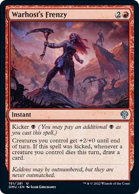 Warhost's Frenzy card from Dominaria United