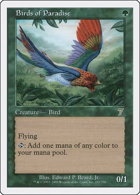 Birds of Paradise card from 7th Edition