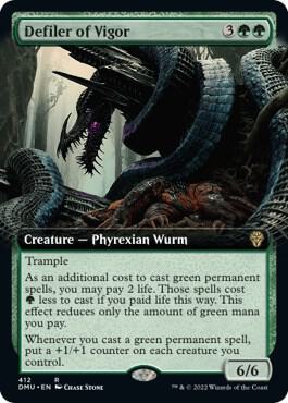 Defiler of Vigor (Extended Art) card from Dominaria United