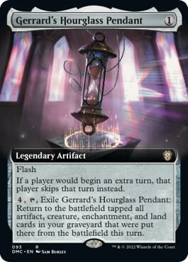 Gerrard's Hourglass Pendant (Extended Art) card from Commander: Dominaria United