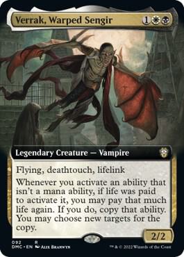 Verrak, Warped Sengir (Extended Art) card from Commander: Dominaria United