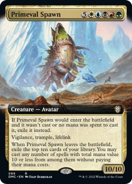Primeval Spawn (Extended Art) card from Commander: Dominaria United