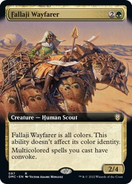 Fallaji Wayfarer (Extended Art) card from Commander: Dominaria United
