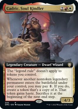 Cadric, Soul Kindler (Extended Art) card from Commander: Dominaria United
