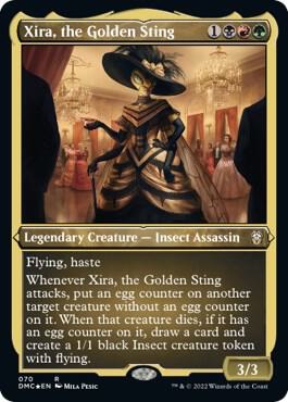 Xira, the Golden Sting (Foil Etched) card from Commander: Dominaria United