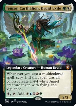 Jenson Carthalion, Druid Exile (Extended Art) card from Commander: Dominaria United